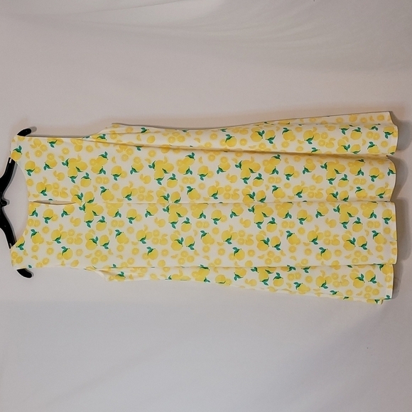 𝅺pappagallo Gwen Fully lined Lemon Print Dress - Picture 11 of 15